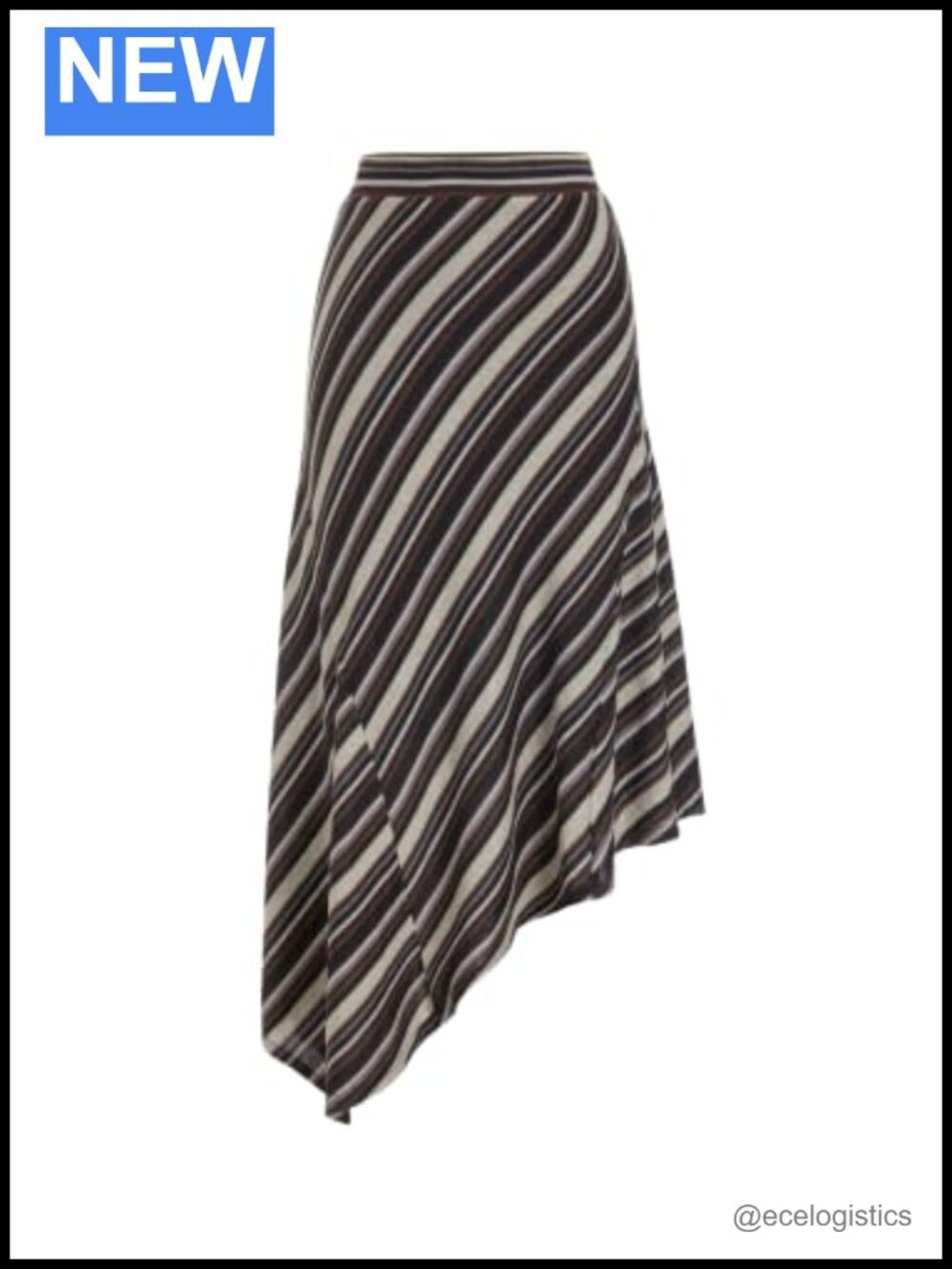 Striped Flowy Maxi Skirt Women Y2K Elastic Waist Casual